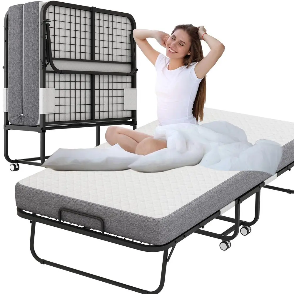 Bed with Mattress for Adults 75 x 37.5 with 5 Memory Foam Mattress Portable Foldable Folded Extra Guest Bed Twin Size Lockable
Bed with Mattress for Adults 75 x 37.5 with 5 Memory Foam Mattress Portable Foldable Folded Extra Guest Bed Twin Size Lockable