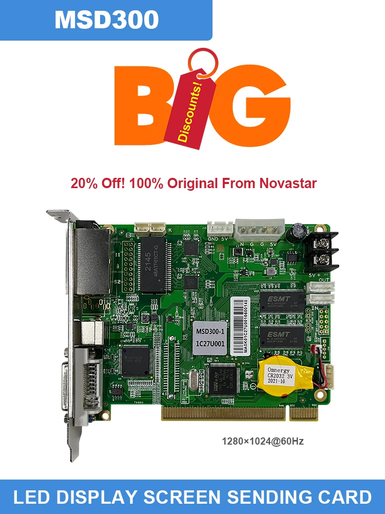Novastar High Refresh Sending Card Novastar MSD300 LED Screen Full-Color Display Card MSD300 Led Control Card
Novastar High Refresh Sending Card Novastar MSD300 LED Screen Full-Color Display Card MSD300 Led Control Card