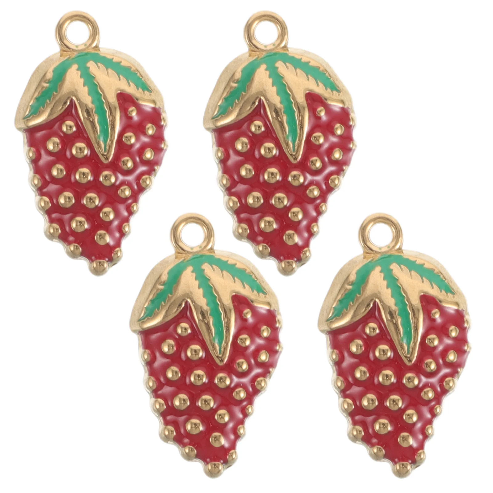 4pcs Strawberry Pendant Charms Stainless Steel Red Fruit Beads Enamel Mini Necklace Custom Jewelry Accessories
4pcs Strawberry Pendant Charms Stainless Steel Red Fruit Beads Enamel Mini Necklace Custom Jewelry Accessories