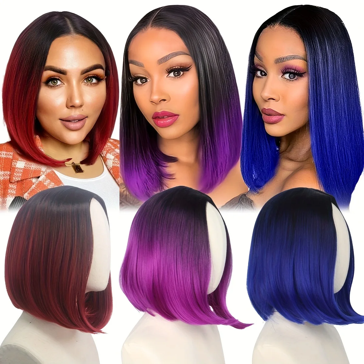 Fashion Synthetic Ombre Black Red Blue Middle Part Short Straight Cosplay Wig Natural Heat Resistant Fiber for Daily Party
Fashion Synthetic Ombre Black Red Blue Middle Part Short Straight Cosplay Wig Natural Heat Resistant Fiber for Daily Party