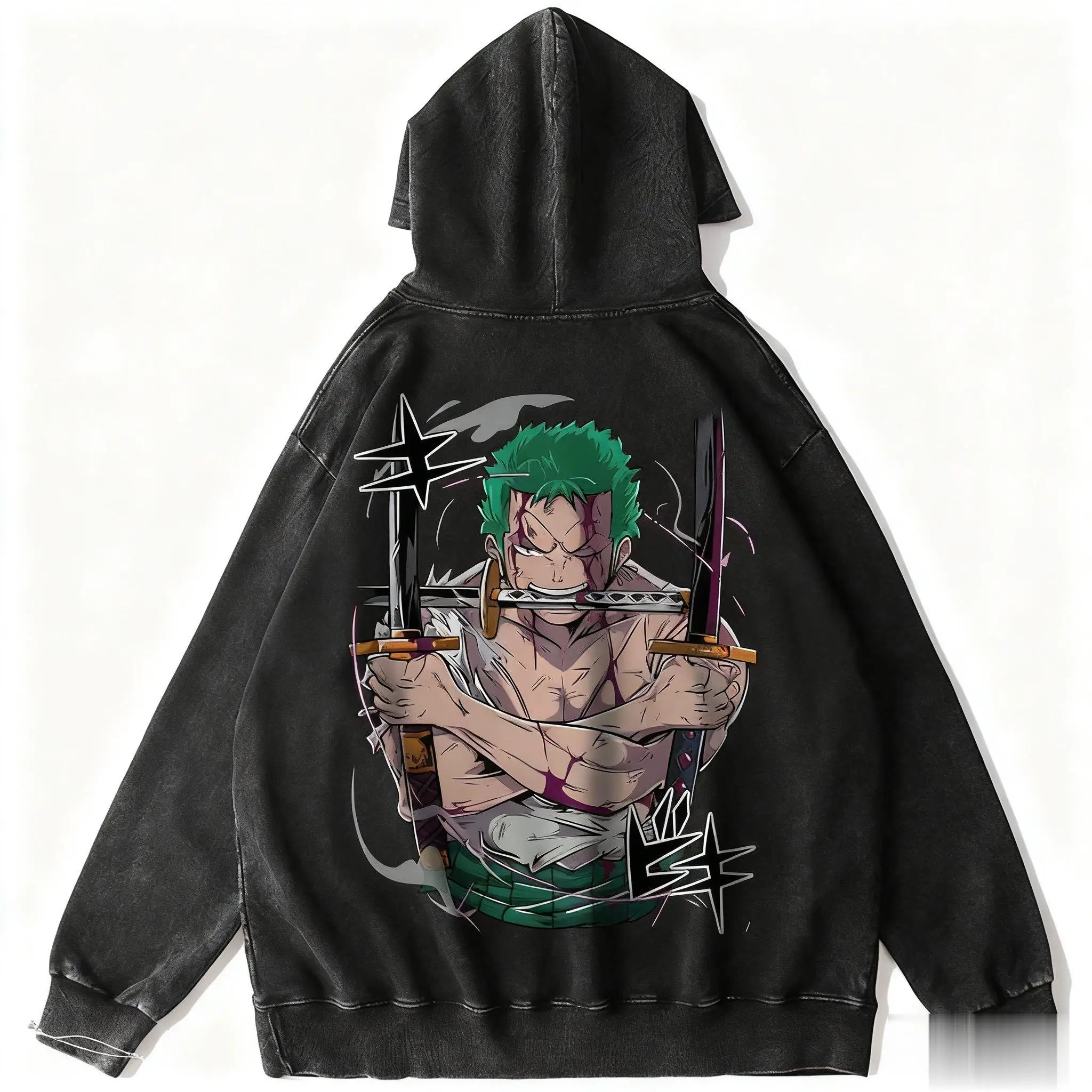 Негабаритная винтажная цельная толстовка с капюшоном Зоро для мужчин и женщин, пуловер, толстовка с принтом аниме, повседневные топы с длинными рукавами, свитер Harajuku
Негабаритная винтажная цельная толстовка с капюшоном Зоро для мужчин и женщин, пуловер, толстовка с принтом аниме, повседневные топы с длинными рукавами, свитер Harajuku