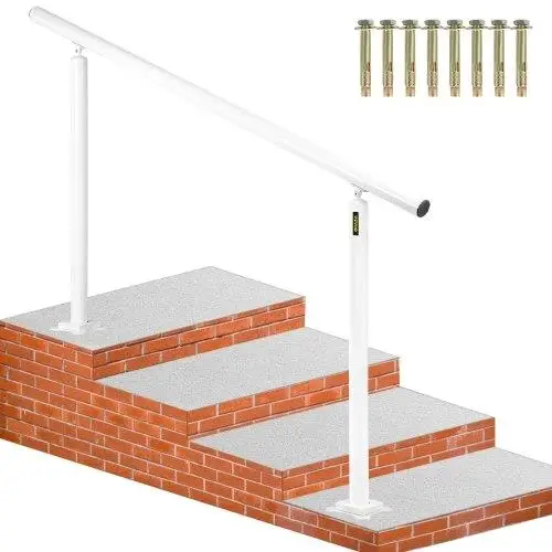 Adjustable 5FT for outdoor Stair Railing Kit - White Aluminum Handrail for 0-5 Steps, Ideal for Elderly Safety
Adjustable 5FT for outdoor Stair Railing Kit - White Aluminum Handrail for 0-5 Steps, Ideal for Elderly Safety