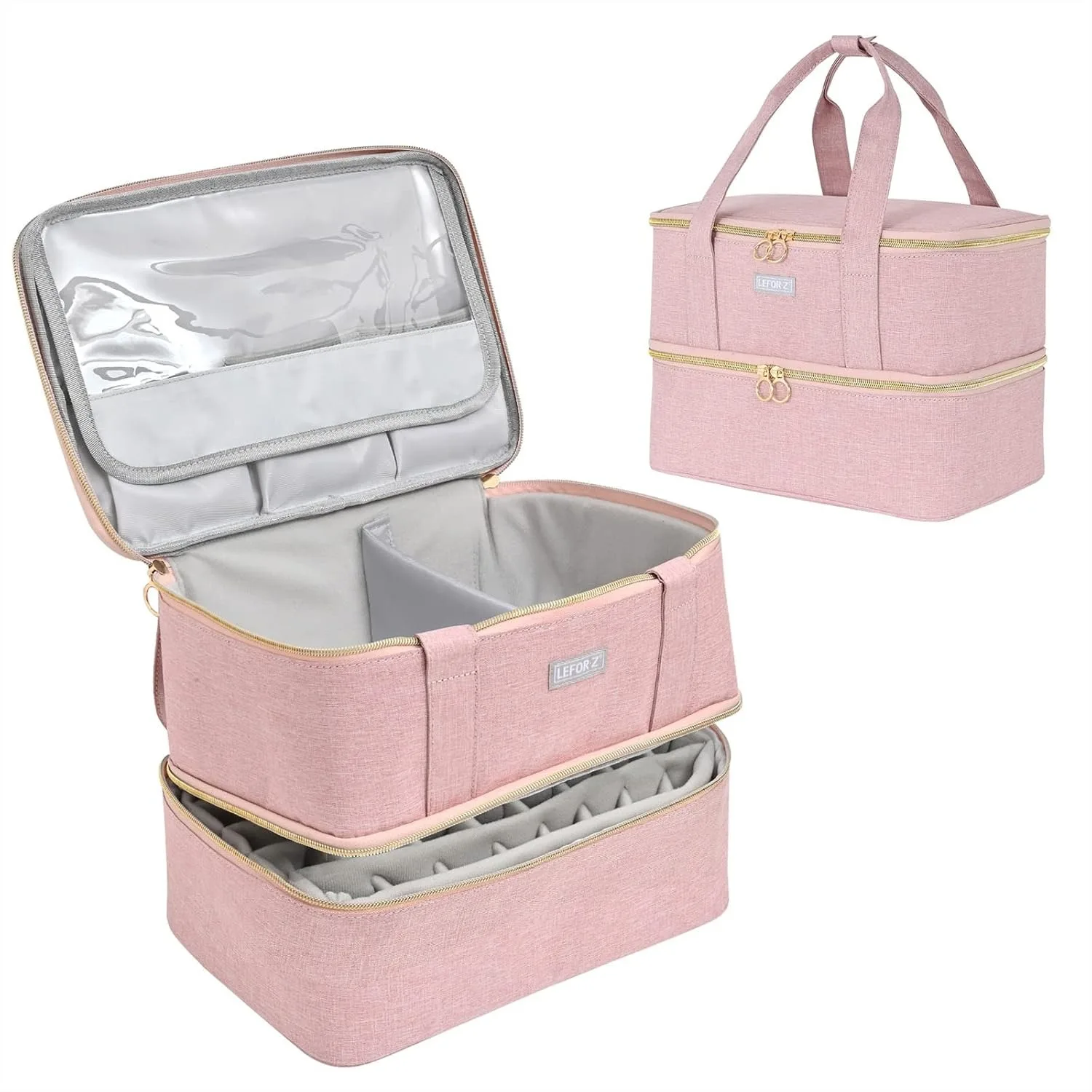 Nail Polish Organizers and Storage, Double-Layer Nail Supplies Carrying Case Bag Holds 40 Bottles and Nail Lamp, Heavy Duty
Nail Polish Organizers and Storage, Double-Layer Nail Supplies Carrying Case Bag Holds 40 Bottles and Nail Lamp, Heavy Duty