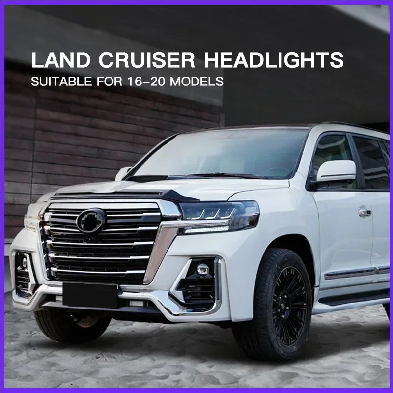 Автомобильные светодиодные фары в сборе для Toyota Land Cruiser 2016-2020, автоматические противотуманные фары DRL, стоп-сигналы поворота Plug and Play
Автомобильные светодиодные фары в сборе для Toyota Land Cruiser 2016-2020, автоматические противотуманные фары DRL, стоп-сигналы поворота Plug and Play