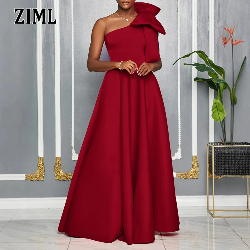 ZIML Solid Spliced Bowknot Evening Dresses for Women Diagonal Collar Sleeveless High Waist Temperament Dress Female Fashion New
ZIML Solid Spliced Bowknot Evening Dresses for Women Diagonal Collar Sleeveless High Waist Temperament Dress Female Fashion New