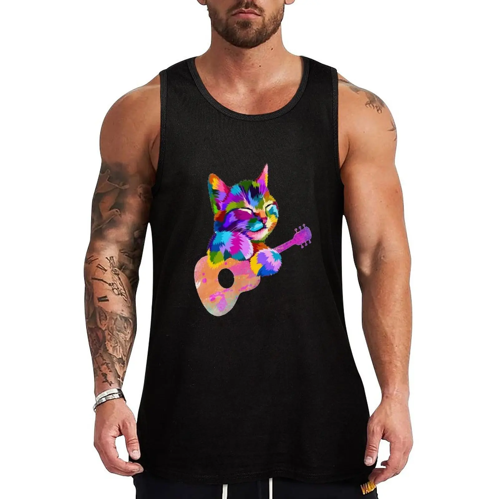 Cat Playing Guitar Kitten Plays Guitarist Cat Splash Art Tank Top Relaxed Fit Tank Top Casual Sleeveless Everyday Shirt
Cat Playing Guitar Kitten Plays Guitarist Cat Splash Art Tank Top Relaxed Fit Tank Top Casual Sleeveless Everyday Shirt