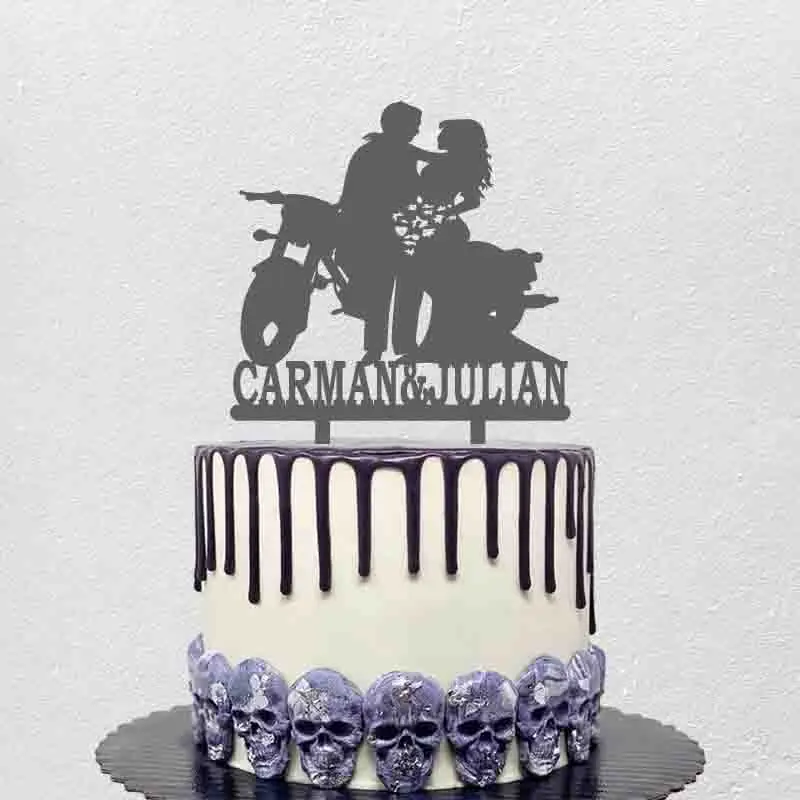 Custom Couple's Name Bride,Groom and Motorcycle Silhouette Wedding Party Cake Decoration Topper YC287
Custom Couple's Name Bride,Groom and Motorcycle Silhouette Wedding Party Cake Decoration Topper YC287