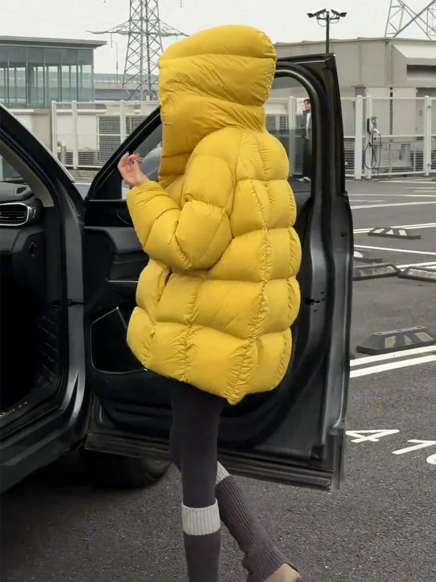 Желтый пуховик-пуховка средней длины для женщин, утепленный, с наполнителем из белого пуха, повседневный, свободного кроя, с длинными рукавами
Желтый пуховик-пуховка средней длины для женщин, утепленный, с наполнителем из белого пуха, повседневный, свободного кроя, с длинными рукавами