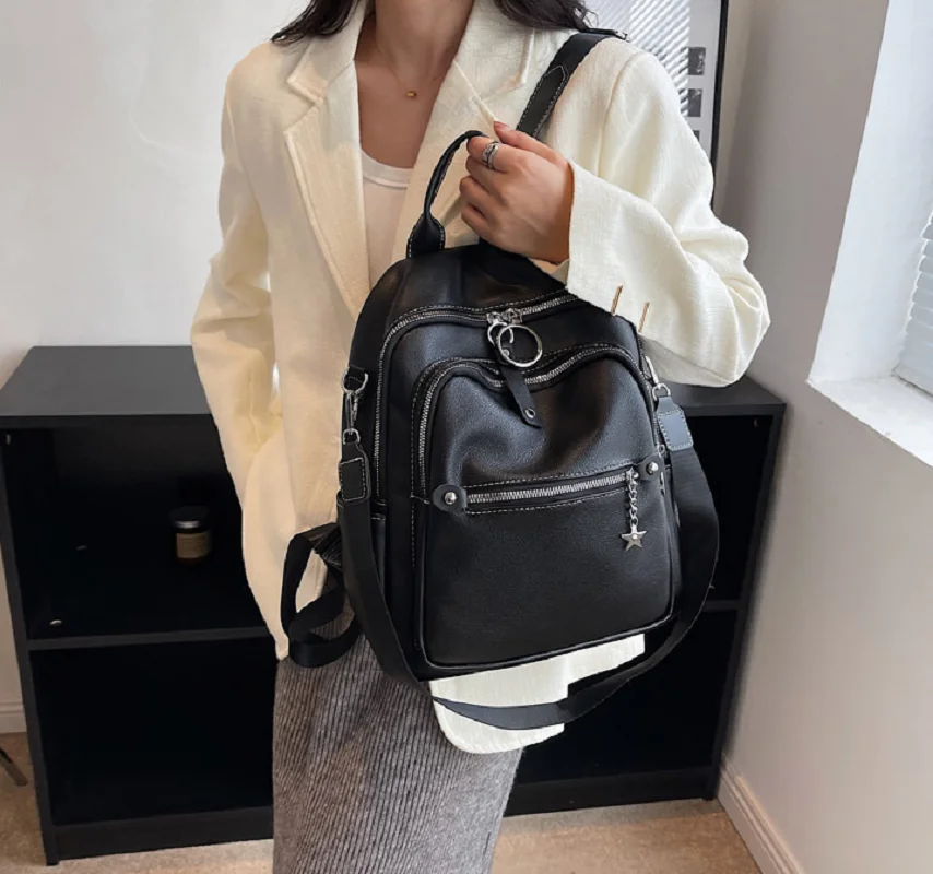 New Vintage Solid Soft Pu Leather Backpacks Women High Quality Travel Shoulder Bags Large Capacity School Bag Casual Backpack
New Vintage Solid Soft Pu Leather Backpacks Women High Quality Travel Shoulder Bags Large Capacity School Bag Casual Backpack