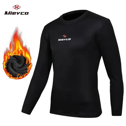 Mieyco Winter Cycling Base Layer Long Sleeve Warm Bike Underwear Fleece Sports Bike Shirt Tops Road Bike Jersey Padded Shirts