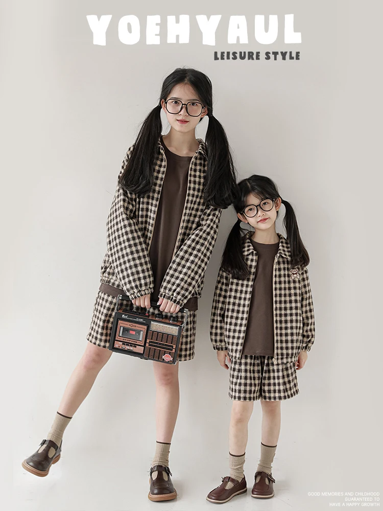 Girls' Set Spring and Autumn Style Large Plaid Casual Two Piece Lapel Jacket Mother Daughter Matching Clothes Mommy and Me
Girls' Set Spring and Autumn Style Large Plaid Casual Two Piece Lapel Jacket Mother Daughter Matching Clothes Mommy and Me