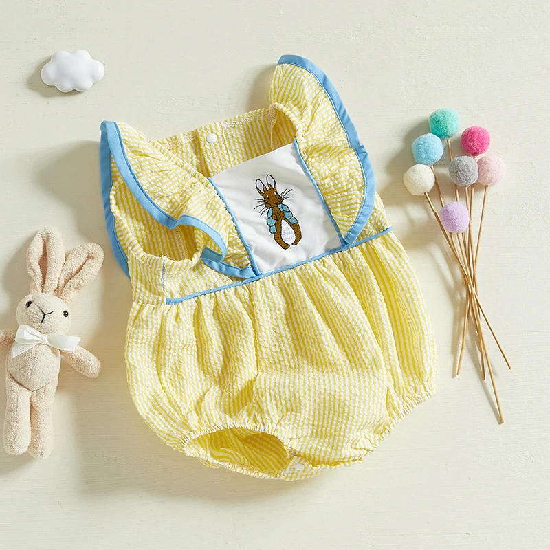 Adorable Infant Easter Jumpsuit with Cute Bunny Applique and Frilly Details for Baby Girls - Sweet Newborn Outfit
Adorable Infant Easter Jumpsuit with Cute Bunny Applique and Frilly Details for Baby Girls - Sweet Newborn Outfit