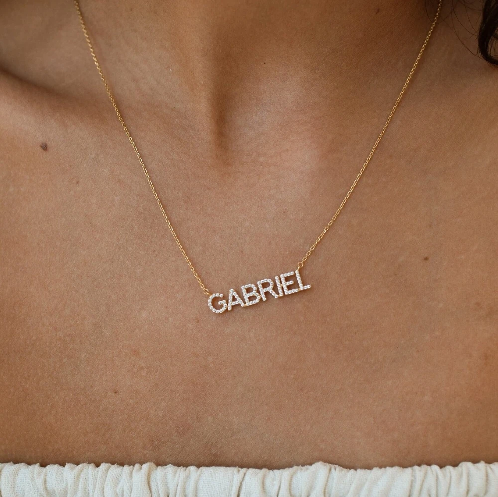 Custom Diamond Name Necklace Personalized Letter Pendant with Crystal Fashion Anniversary Gift For Her Women Jewelry Necklace
Custom Diamond Name Necklace Personalized Letter Pendant with Crystal Fashion Anniversary Gift For Her Women Jewelry Necklace