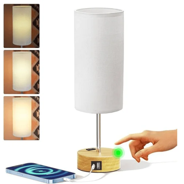 Small Bedside Lamp Touch Control Table Lamp with USB A+C Charging Ports & AC Outlet 3-Way Dimmable
Small Bedside Lamp Touch Control Table Lamp with USB A+C Charging Ports & AC Outlet 3-Way Dimmable
