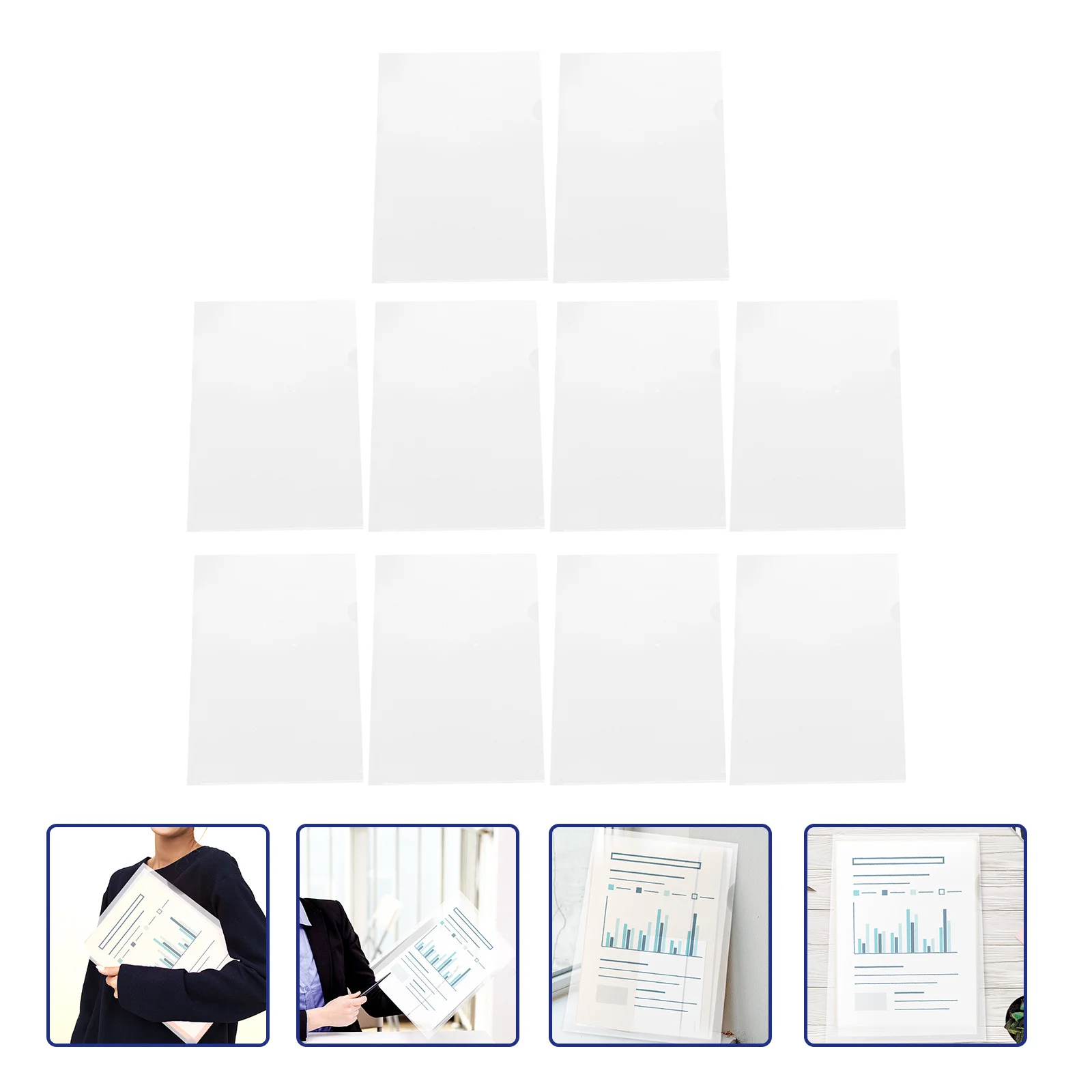 100Pcs Transparent L Shaped Folders Tear Proof Waterproof File Organizer for Office School Business Travel 12x12
100Pcs Transparent L Shaped Folders Tear Proof Waterproof File Organizer for Office School Business Travel 12x12