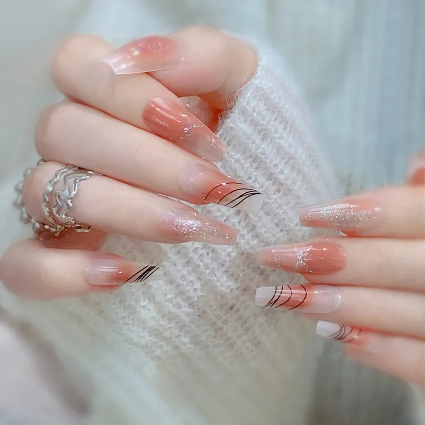 24 Pieces Free Glue Press on Nails Pink Gradient Fake Nails Glossy Artificial Finger Manicure Reusable False Nails for Women
24 Pieces Free Glue Press on Nails Pink Gradient Fake Nails Glossy Artificial Finger Manicure Reusable False Nails for Women