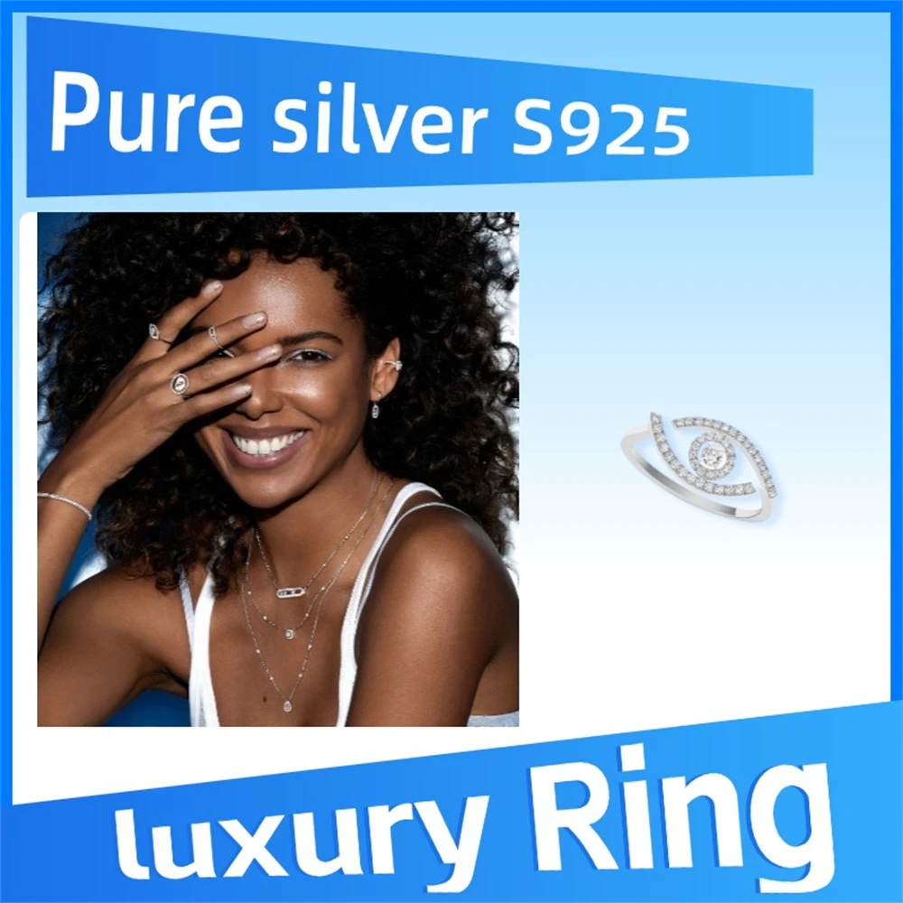 Pure 925 Sterling Silver Exquisite and dazzling Lucky Eye Pave Diamond Ring for Women Charming high-end trend luxury fashion
Pure 925 Sterling Silver Exquisite and dazzling Lucky Eye Pave Diamond Ring for Women Charming high-end trend luxury fashion