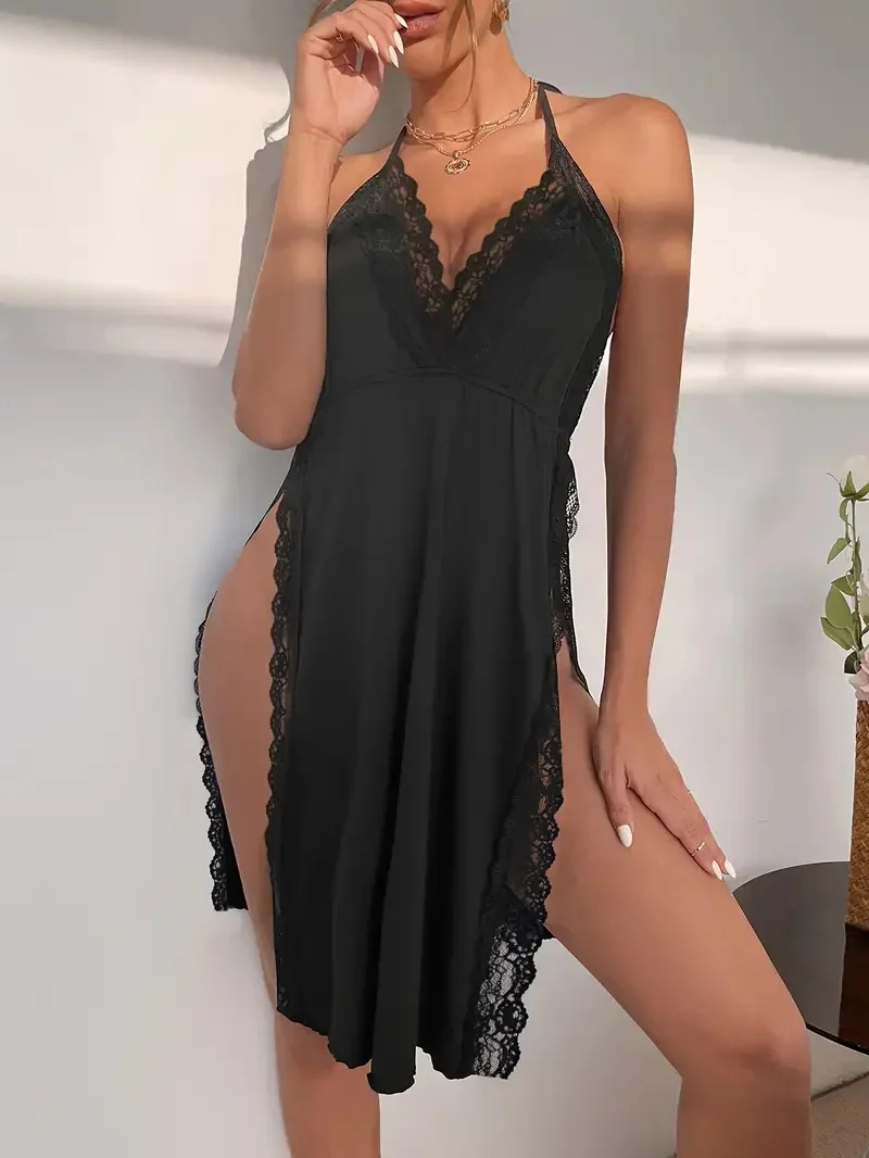 Velour Lace Robe Set for Women: Bathrobe Nightwear Suit, Daily Nightgown Sleepwear, Erotic Lingerie Set, Slit Home Dress
Velour Lace Robe Set for Women: Bathrobe Nightwear Suit, Daily Nightgown Sleepwear, Erotic Lingerie Set, Slit Home Dress