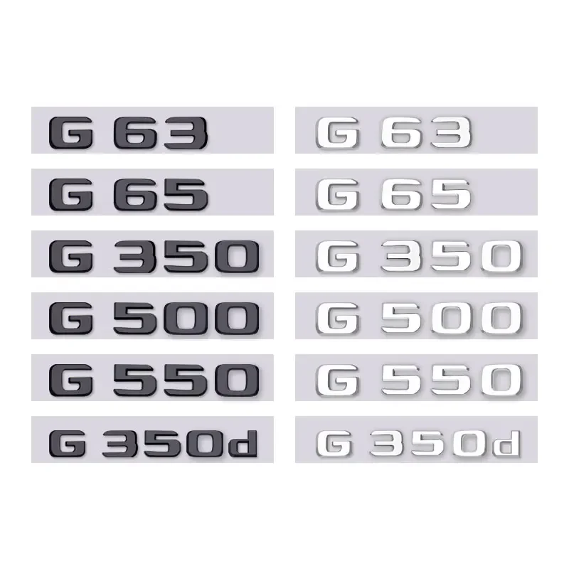 G63 G65 G350 G500 G550 G350d letter label car stickers for mercedes benz G class refit rear boot logo trunk displacement label
G63 G65 G350 G500 G550 G350d letter label car stickers for mercedes benz G class refit rear boot logo trunk displacement label
