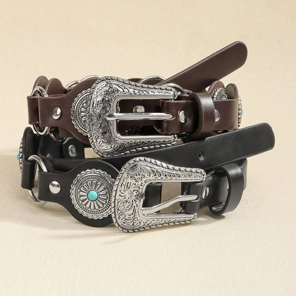 Pu Leather Bohemian Waist Belt Carving Metal Buckle Western Style Belt Punk Skirt Accessories Y2K Jeans Belt Decorative Dress
Pu Leather Bohemian Waist Belt Carving Metal Buckle Western Style Belt Punk Skirt Accessories Y2K Jeans Belt Decorative Dress