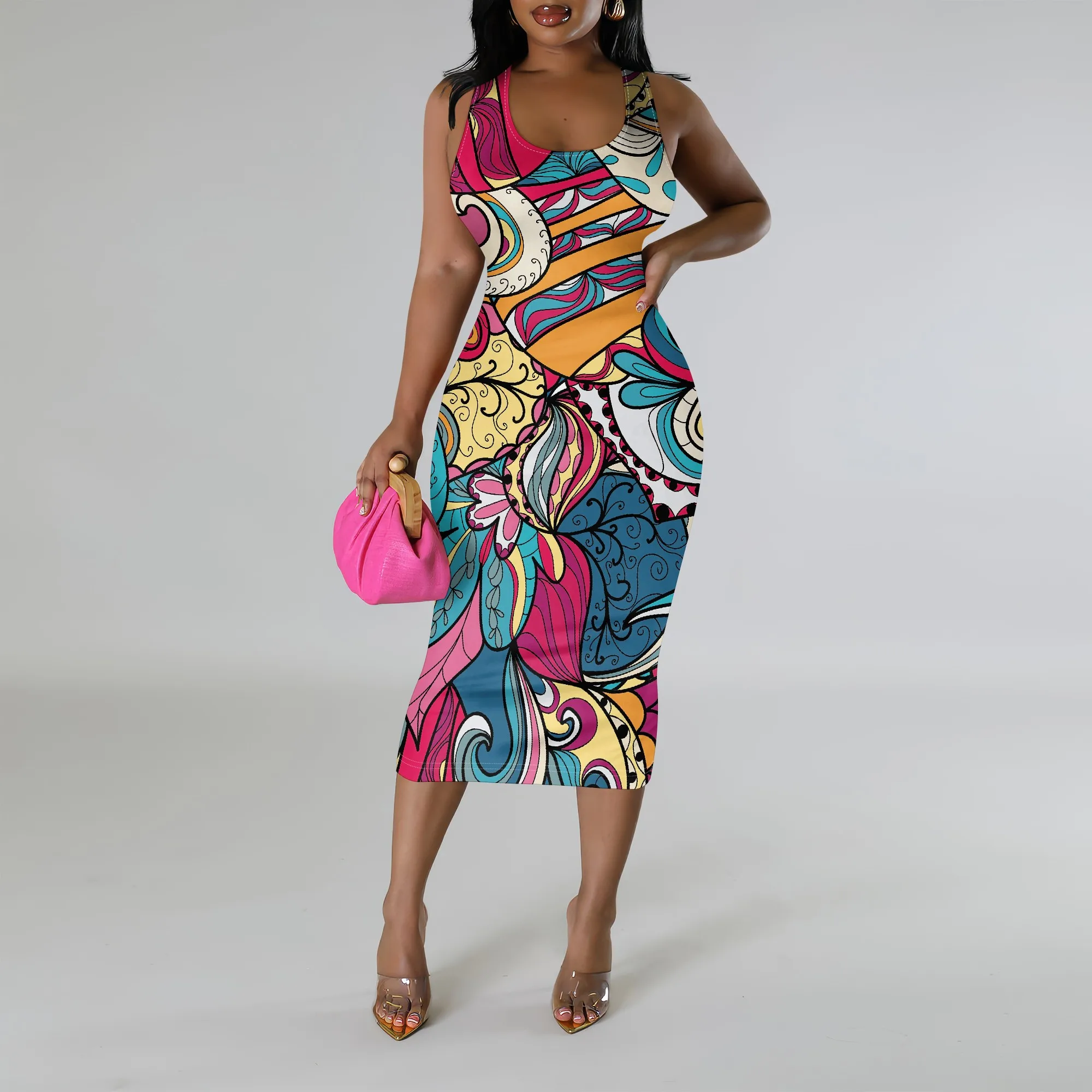 Women's casual dress printed shoulder strap dress tight fitting dress sleeveless dress party dress
Women's casual dress printed shoulder strap dress tight fitting dress sleeveless dress party dress