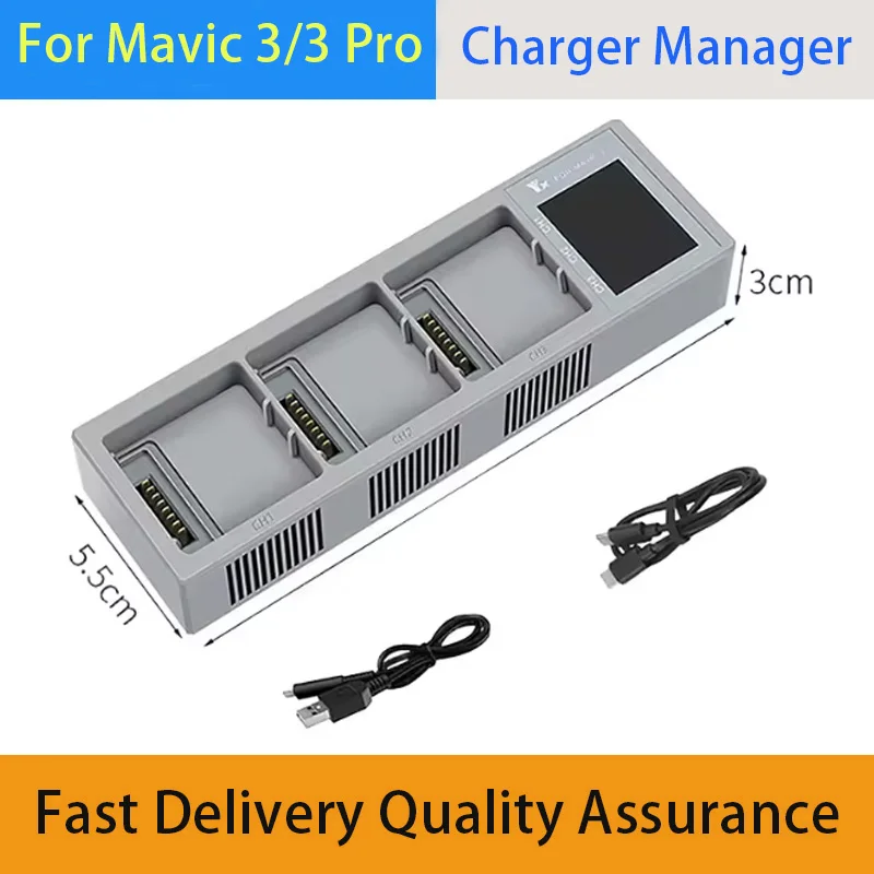 Suitable for DJI Mavic 3/3 Pro New Battery Three in one Charging Hub, LCD Display Charger, USB Charging Cable, Charging Accessor
Suitable for DJI Mavic 3/3 Pro New Battery Three in one Charging Hub, LCD Display Charger, USB Charging Cable, Charging Accessor