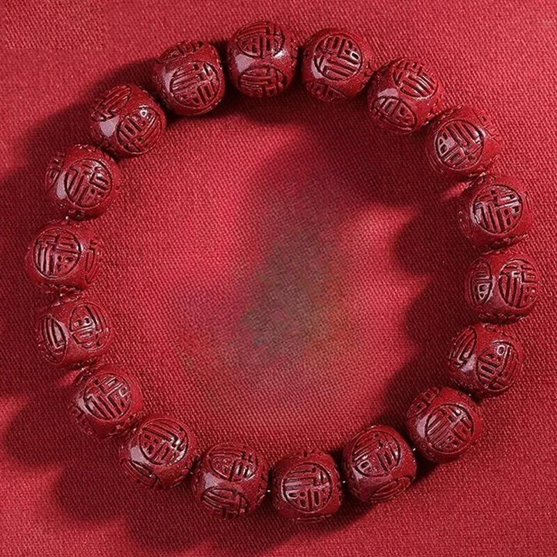Cinnabar Bracelet Women's Genuine Lucky Round Beads Cinnabar Bracelet Natal Year Amulet Transfer Beads
Cinnabar Bracelet Women's Genuine Lucky Round Beads Cinnabar Bracelet Natal Year Amulet Transfer Beads