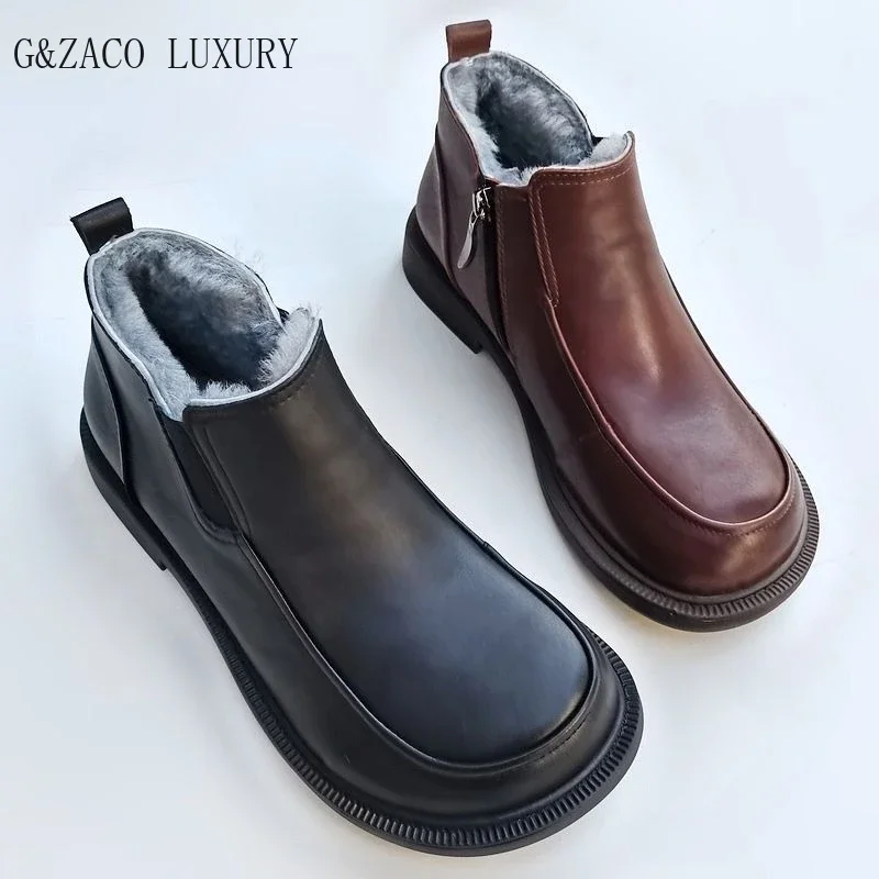 wide toe women's wool boots big nose short sheepskin genuin leather Men's natural leather snow boots unisex warm winter boots
wide toe women's wool boots big nose short sheepskin genuin leather Men's natural leather snow boots unisex warm winter boots