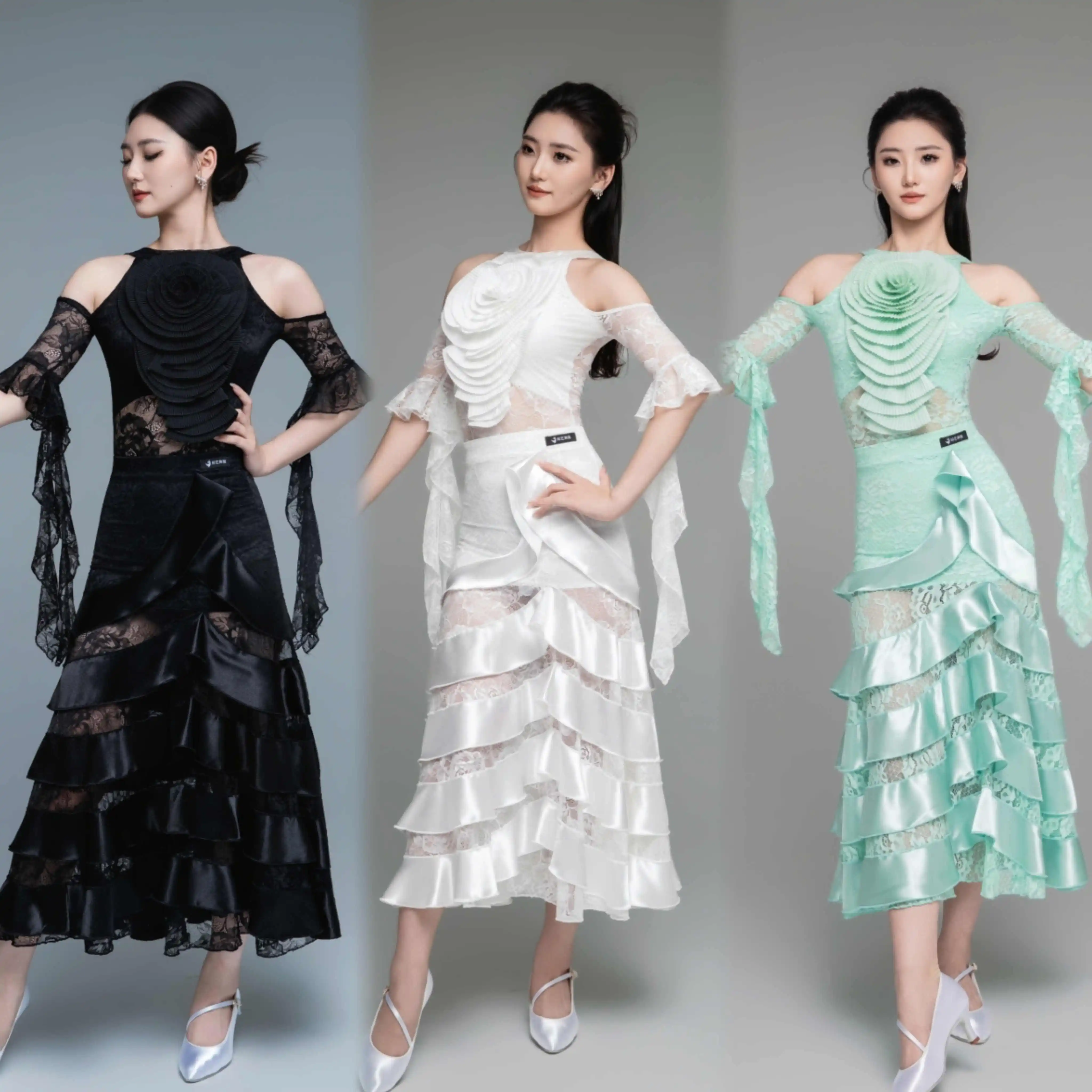 Ladies Waltz Dance Clothes Ballroom Dance Competition Dress Women Flower Tops Ruffled Skirt Club Practice Perform Clothes L16943
Ladies Waltz Dance Clothes Ballroom Dance Competition Dress Women Flower Tops Ruffled Skirt Club Practice Perform Clothes L16943