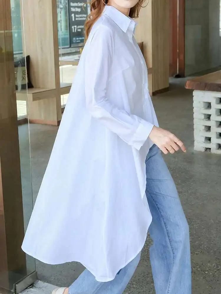 Women White Bandage Irregular Big Size Long Blouse New Lapel Long Sleeve Shirt Fashion Tide Spring Autumn
Women White Bandage Irregular Big Size Long Blouse New Lapel Long Sleeve Shirt Fashion Tide Spring Autumn