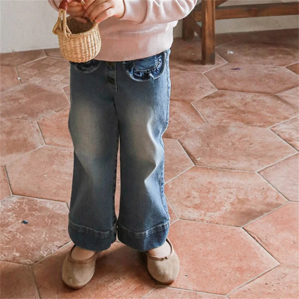2023 Autumn Baby Solid Color Jeans Mid-Waist Long Pant South Korean Children Clothes Girls Wide Legs Little Kids Trousers
2023 Autumn Baby Solid Color Jeans Mid-Waist Long Pant South Korean Children Clothes Girls Wide Legs Little Kids Trousers