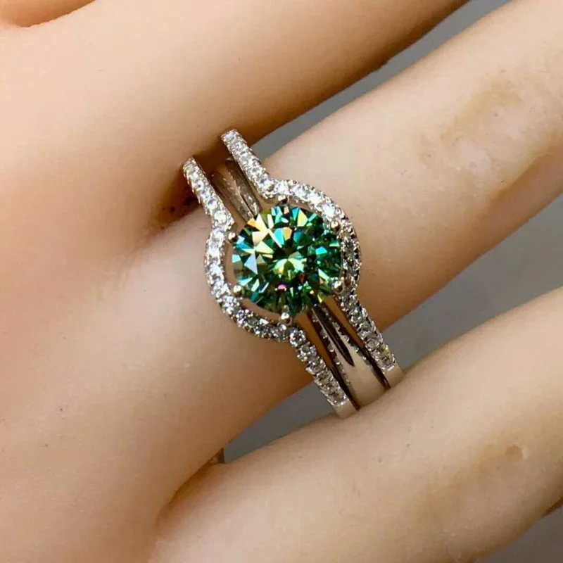 1 Carat Green Moissanite Diamond Multi-function Ring for Women 925 Sterling Silver Fine Wedding Jewelry
1 Carat Green Moissanite Diamond Multi-function Ring for Women 925 Sterling Silver Fine Wedding Jewelry