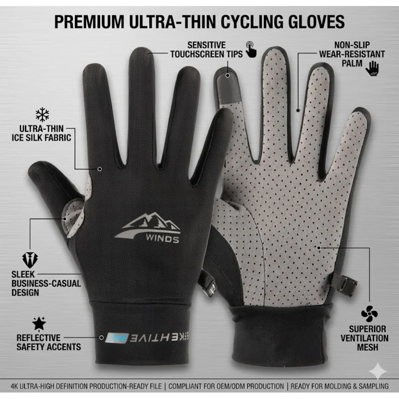Thin Anti-Slip Men Sports Gloves Touch Screen Motorcycle Fishing
Thin Anti-Slip Men Sports Gloves Touch Screen Motorcycle Fishing