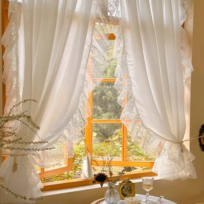 1PC French Romantic White Lace Gauze Curtain For Kitchen, Small Window Curtain, Short Curtain, Tulle Cuttain For Living Room
1PC French Romantic White Lace Gauze Curtain For Kitchen, Small Window Curtain, Short Curtain, Tulle Cuttain For Living Room