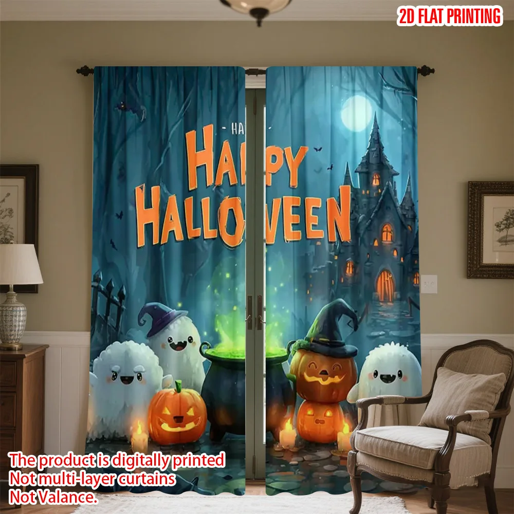 2pcs 2D flat printing Halloween Window Drapes Halloween Pumpkin Castle Versatile Polyester Without Electricity Birthday Party
2pcs 2D flat printing Halloween Window Drapes Halloween Pumpkin Castle Versatile Polyester Without Electricity Birthday Party