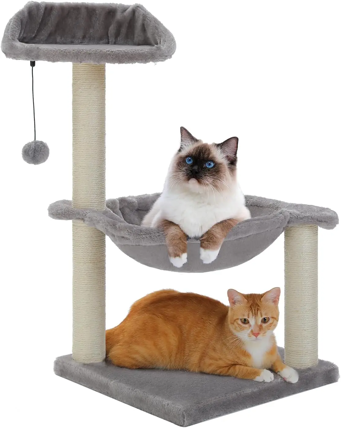 Cat Tree 28', Cat Scratching Post with 15.7' Large Cat Hammock Bed for Indoor Small Cats, Grey
Cat Tree 28', Cat Scratching Post with 15.7' Large Cat Hammock Bed for Indoor Small Cats, Grey
