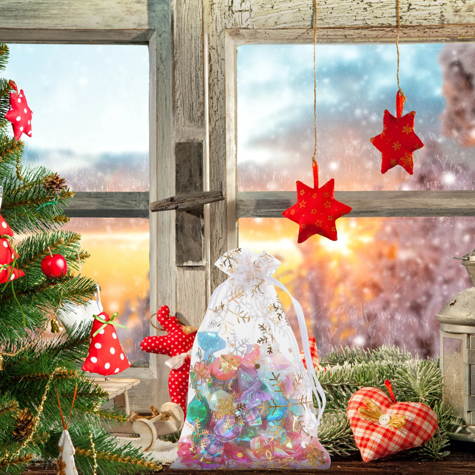 100pcs Snowflake Gift Bags Decorative Jewelry Storage Pouch Party Candy Drawstring Bags Lightweight Fabric Wedding Shopping Use
100pcs Snowflake Gift Bags Decorative Jewelry Storage Pouch Party Candy Drawstring Bags Lightweight Fabric Wedding Shopping Use