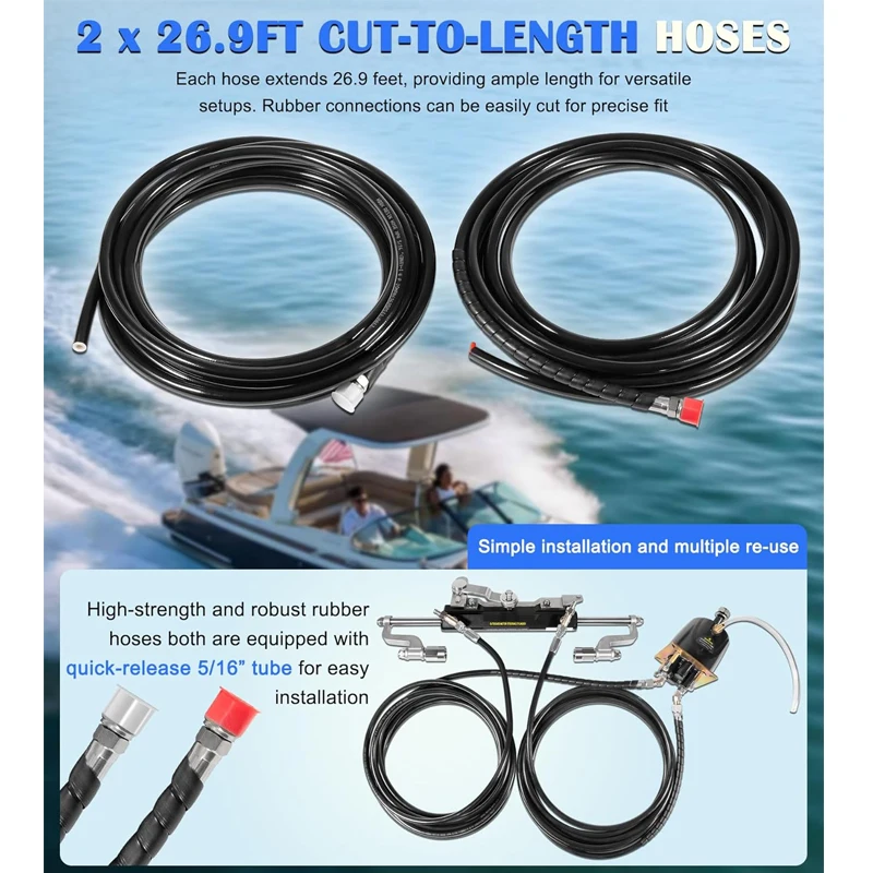 Fishing Boats Hydraulic Steering System Kit For Yamaha/Mercury/Honda/Suzuki/Marine for 350HP Outboard Engines
Fishing Boats Hydraulic Steering System Kit For Yamaha/Mercury/Honda/Suzuki/Marine for 350HP Outboard Engines