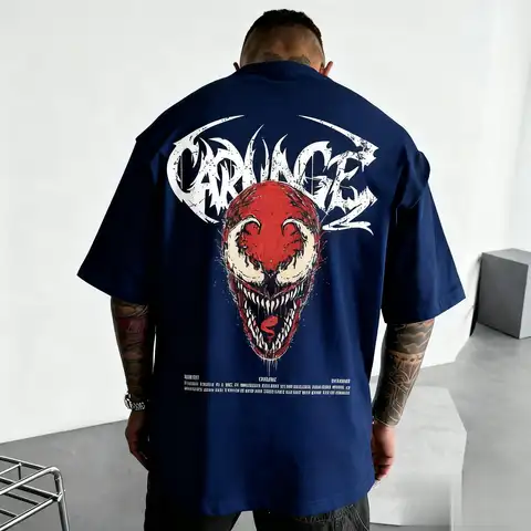 Koszulka z grafiką Venom Carnage Marvel Spider-Man, męska i damska, bawełniana, z krótkim rękawem, streetwear, letnie topy, nadruk komiksowy, styl Y2k