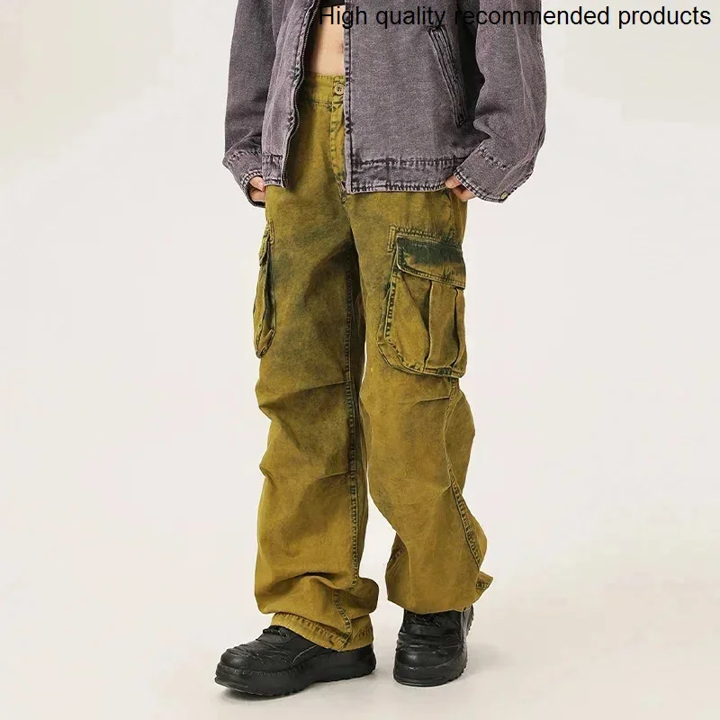 Retro Street Men Washed High Cotton Drawstring Hem Loose Casual Wide Leg Cargo Pants Women Streetwear Y2k Baggy Trousers
Retro Street Men Washed High Cotton Drawstring Hem Loose Casual Wide Leg Cargo Pants Women Streetwear Y2k Baggy Trousers