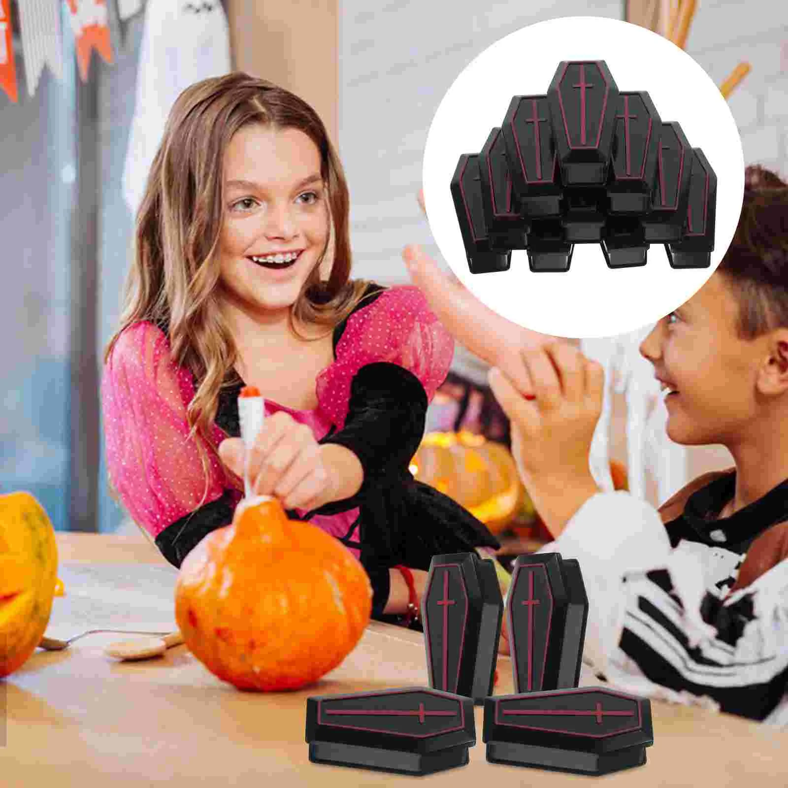 10 Pcs Boxes Mini Coffin Halloween Prank Props Party Favors Plastic Tombstone Decorations Adornments Child
10 Pcs Boxes Mini Coffin Halloween Prank Props Party Favors Plastic Tombstone Decorations Adornments Child