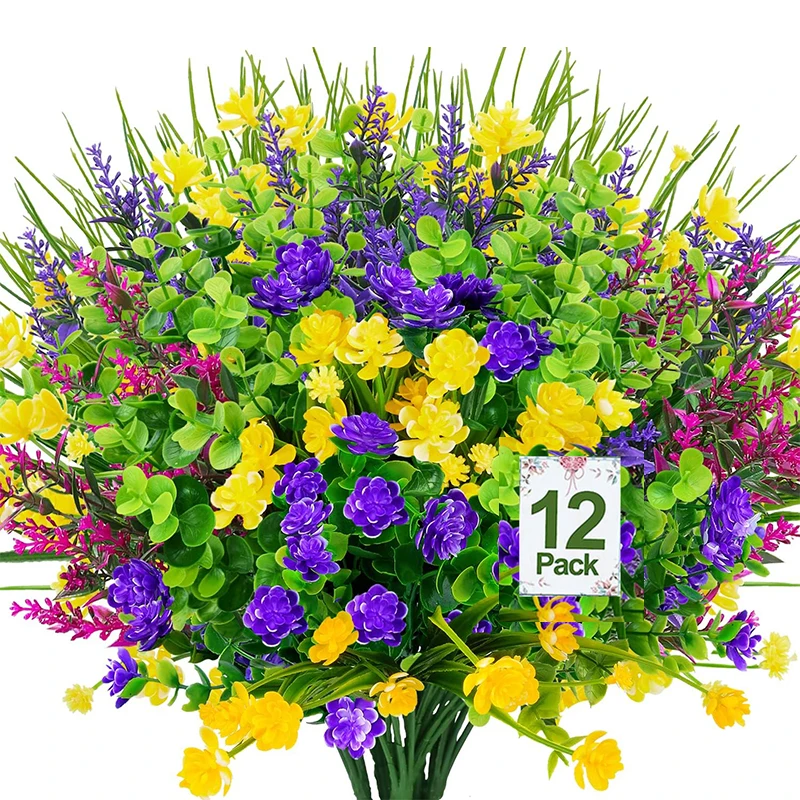 12 Pcs UV Resistant Fake Plastic Artifical Flowers Faux Plants for Hanging Planters Outside Porch Window Box
12 Pcs UV Resistant Fake Plastic Artifical Flowers Faux Plants for Hanging Planters Outside Porch Window Box