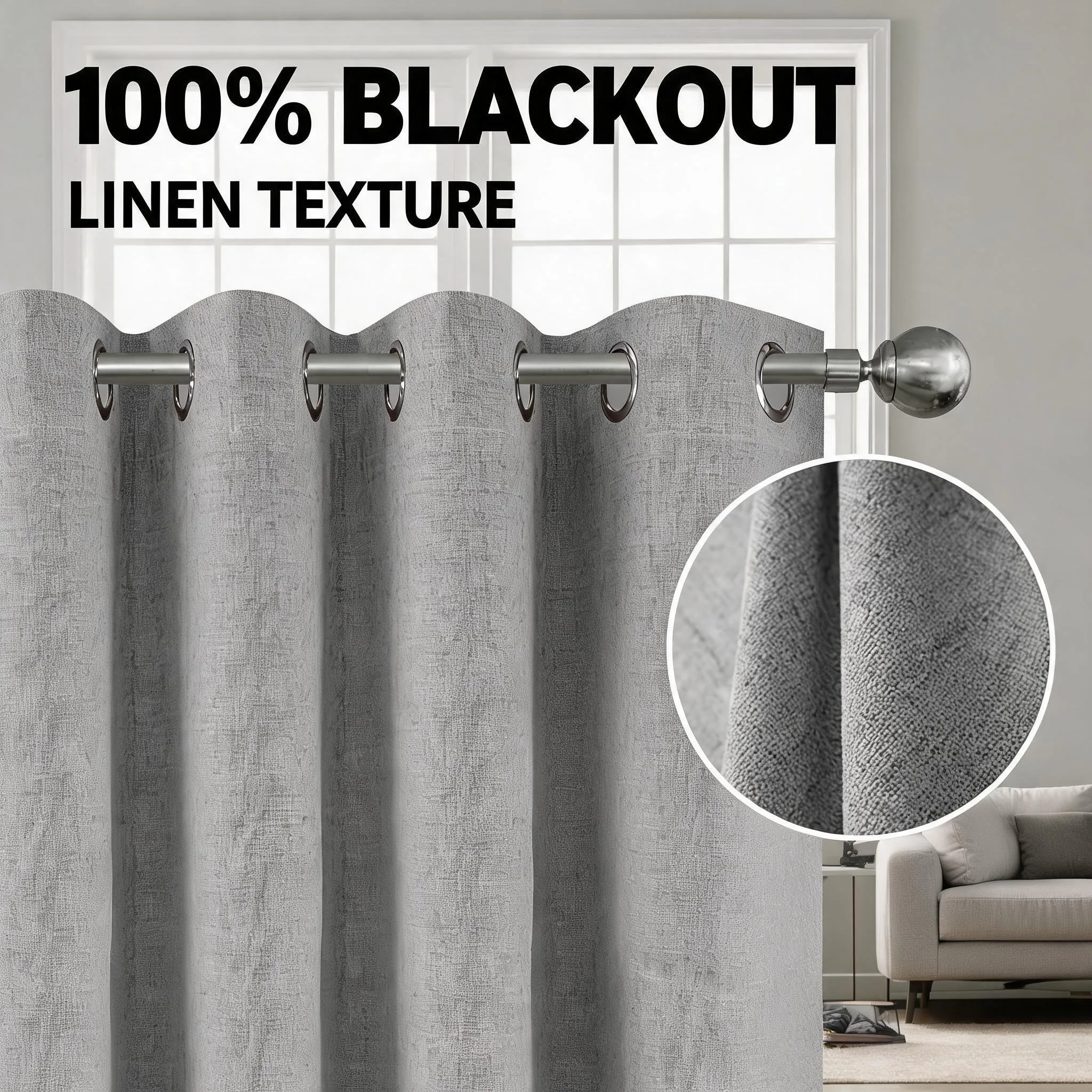 Energy Saving Linen Texture Blackout Curtains 4 Panels Full Room Darkening Thermal Insulated Drapes Machine Washable Window Treatments
Energy Saving Linen Texture Blackout Curtains 4 Panels Full Room Darkening Thermal Insulated Drapes Machine Washable Window Treatments