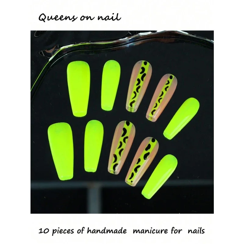 10pc Press on Nails Ultra-long Hand-made Tubing Manicure/Various Colors of Glitter Rhinestones/Metal/Spots/Stripe/fake nail
10pc Press on Nails Ultra-long Hand-made Tubing Manicure/Various Colors of Glitter Rhinestones/Metal/Spots/Stripe/fake nail