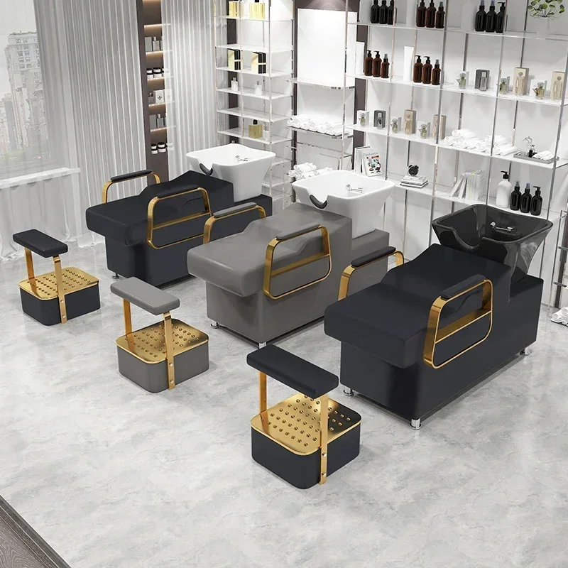 Hair Sink Shampoo Chair Ergonomics Adjust Artifact Adult Shampoo Chair Big Barber Shop Massageador Furniture QF50SC
Hair Sink Shampoo Chair Ergonomics Adjust Artifact Adult Shampoo Chair Big Barber Shop Massageador Furniture QF50SC