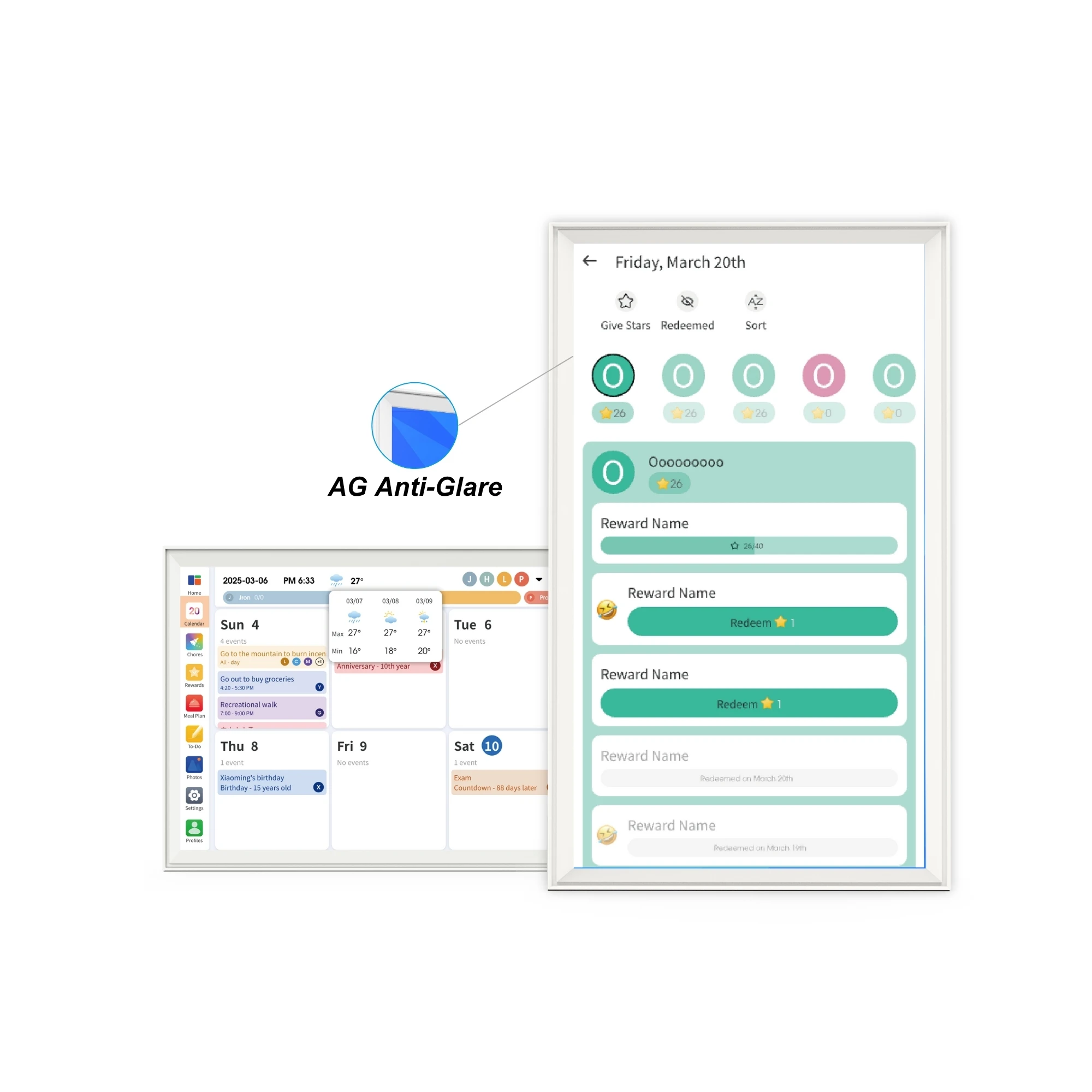 2025 21.5Inch Smart Digital Calendar Touch Screen Allwinner Android14 4+64GB AG Anti-Glare Weekly Monthly Planner For Family Use
2025 21.5Inch Smart Digital Calendar Touch Screen Allwinner Android14 4+64GB AG Anti-Glare Weekly Monthly Planner For Family Use