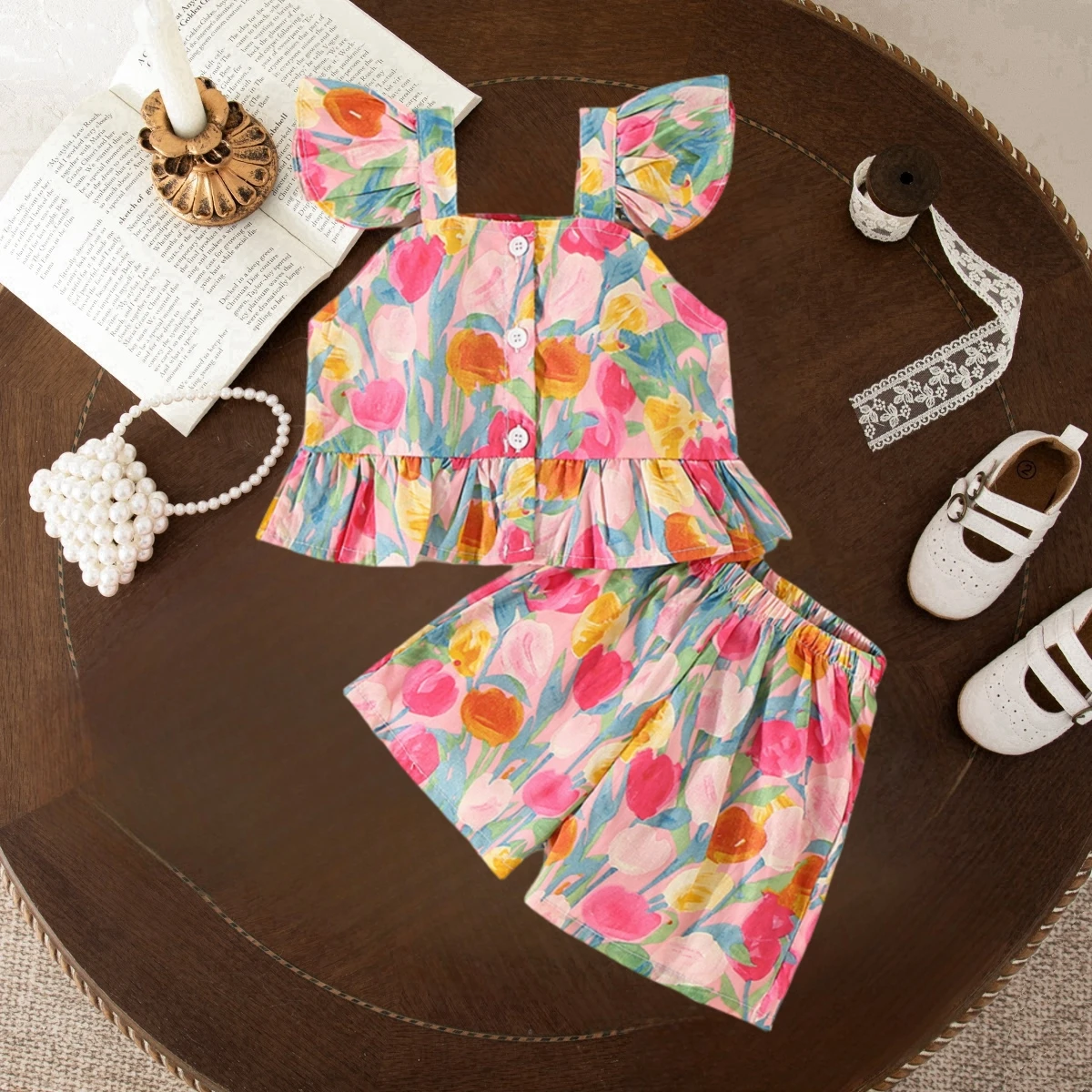 Summer New Baby Girl Clothes Set Tulip Flower Printed Top With Shorts Baby Cotton Clothes
Summer New Baby Girl Clothes Set Tulip Flower Printed Top With Shorts Baby Cotton Clothes