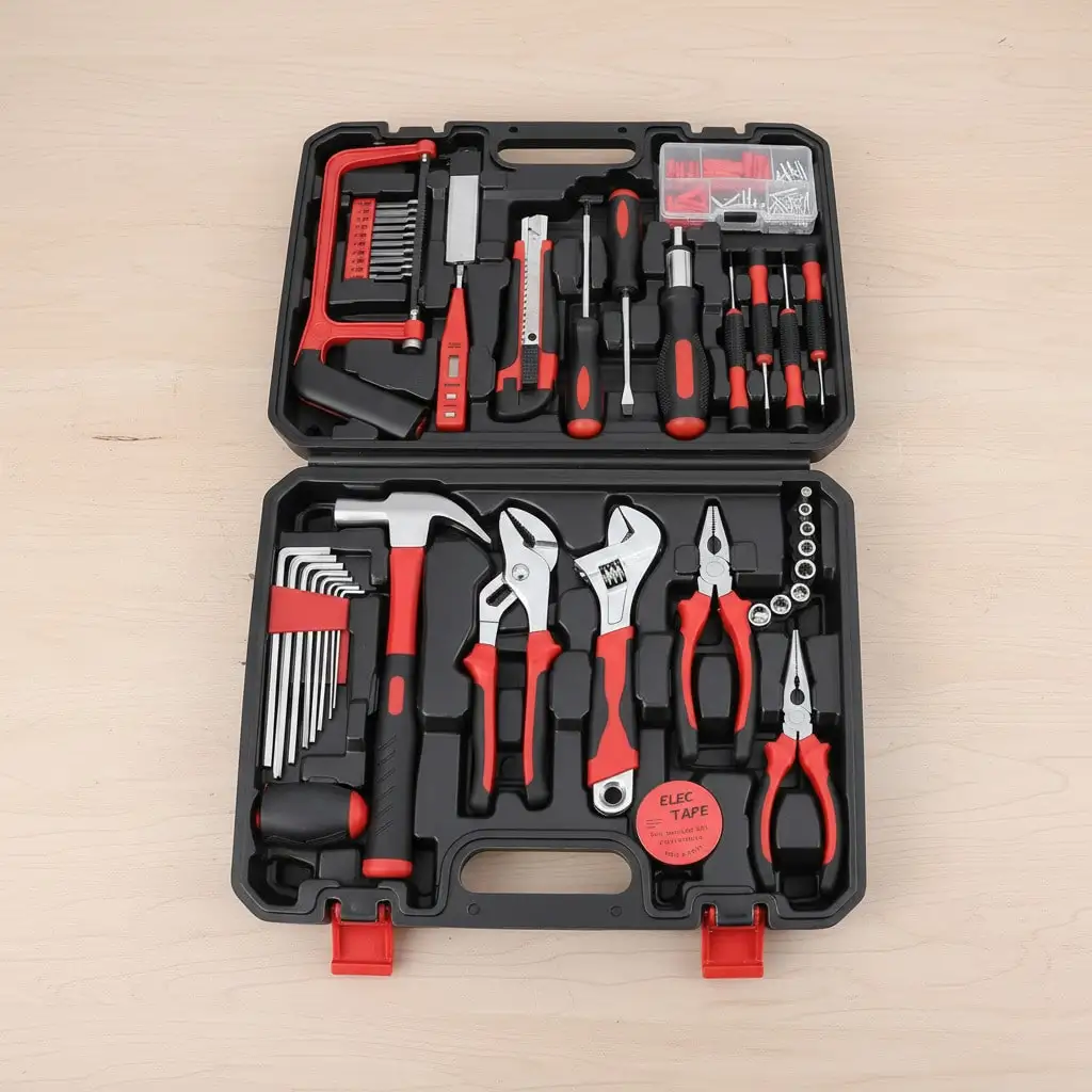 Home Tool Kit 148-Pcs - Household Basic Portable Hand Repair Tool Set With Case & Ratcheting Screwdriver & Hex Key & Pliers & Wrench & Voltage Tester & Water Pump Plier For Men Women
Home Tool Kit 148-Pcs - Household Basic Portable Hand Repair Tool Set With Case & Ratcheting Screwdriver & Hex Key & Pliers & Wrench & Voltage Tester & Water Pump Plier For Men Women