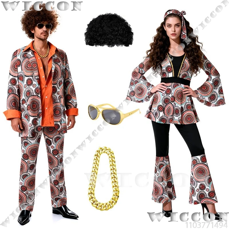 Костюм хиппи 70-х/80-х годов для пар, винтажный диско-косплей, платье на Хэллоуин, танцевальный костюм, карнавальная одежда шалфея, фестиваль Navidad
Костюм хиппи 70-х/80-х годов для пар, винтажный диско-косплей, платье на Хэллоуин, танцевальный костюм, карнавальная одежда шалфея, фестиваль Navidad