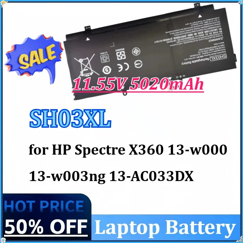 Новый аккумулятор для ноутбука SH03XL, 11,55 В, 5020 мАч, 6 ячеек, для HP Spectre X360 13-w000 13-w003ng 13-AC033DX 859356-855 TPN-Q178 HSTNN-LB7L
Новый аккумулятор для ноутбука SH03XL, 11,55 В, 5020 мАч, 6 ячеек, для HP Spectre X360 13-w000 13-w003ng 13-AC033DX 859356-855 TPN-Q178 HSTNN-LB7L